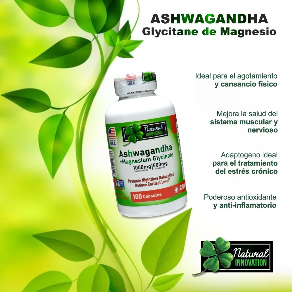 Imagen 1 de ASHWAGANDHA +GLICINATO DE MAGNESIO 