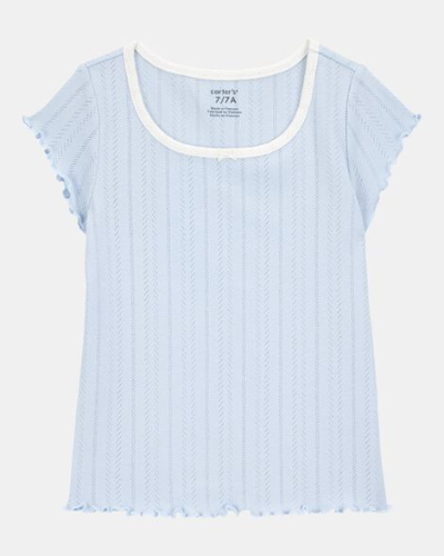 Imagen 1 de Blusa Celeste cuello blanco 7T