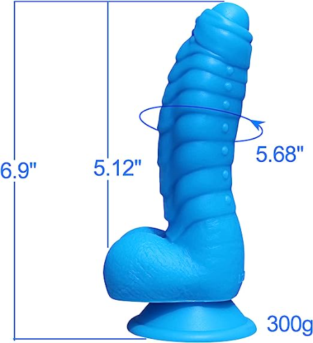 Imagen 1 de 1B9J: CONSOLADOR SILICONA CON SUCCION COLOR AZUL DE 14CM