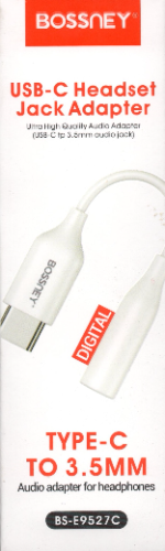 Imagen 1 de ADAPTADOR AUDIO BOSSNEY BS-E9527C TYPE C TO JACK 3.5MM