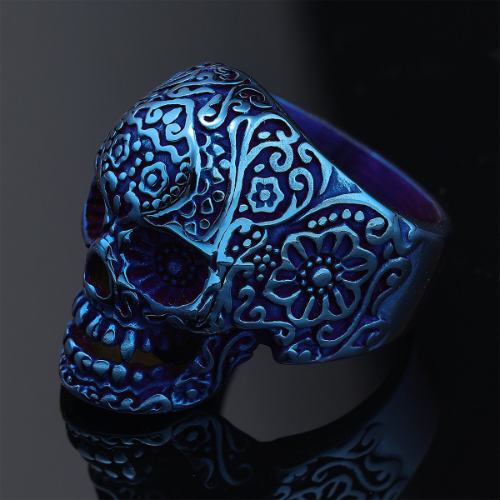 Imagen 1 de Anillo de hombre con diseño acero azul