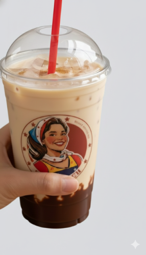 Imagen 1 de vaso de chicha venezolana de 500 ml con chocolate y chispas de chocolate