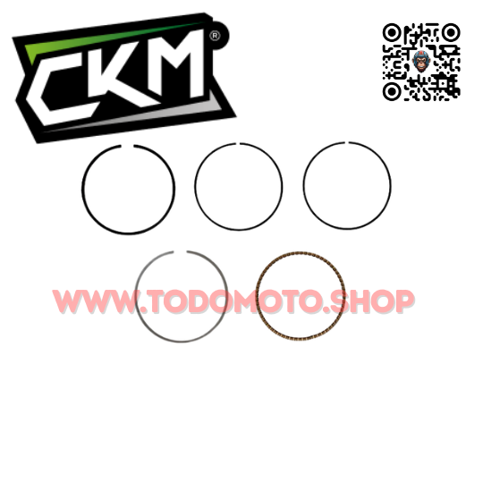 Imagen 1 de  AROS DE PISTON - 52,4MM SMASH 110 0,75 - CKM