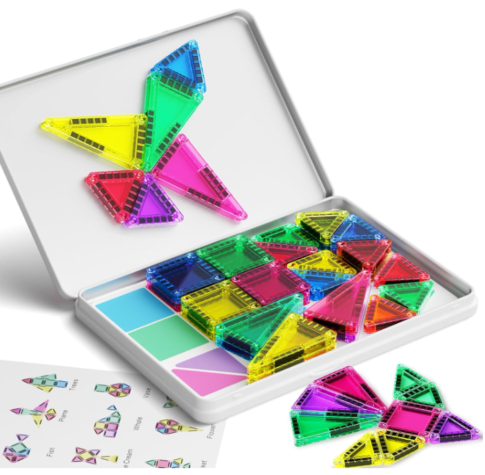 Imagen 1 de Bloques planos magnético translucidos 40 pcs 