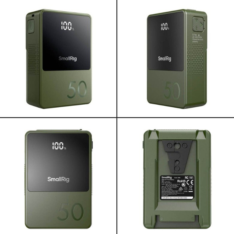 Imagen 1 de Batería V-Mount Mini VB50 SmallRig Verde | Batería compacta 50Wh para cámaras, luces y rigs portátiles