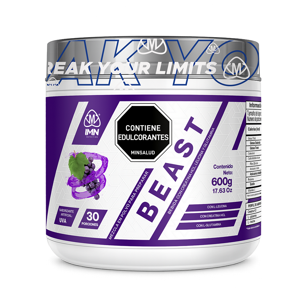 Imagen 1 de Beast HCL flavor grape (creatina) 600gr