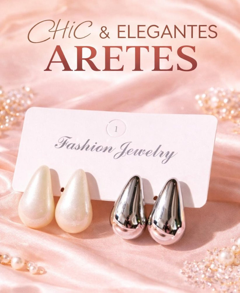 Imagen 1 de Aretes Gota de Lujo Pearl & Silver