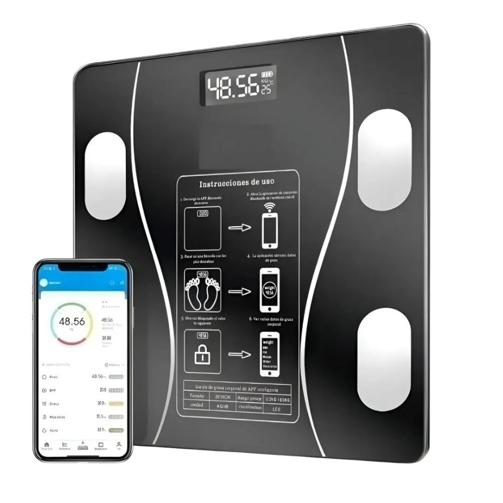 Imagen 1 de Bascula digital conexión a bluetooth con pilas lb/kg