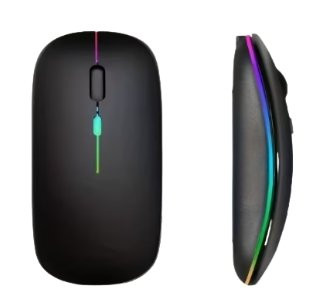 Imagen 1 de  Mouse inalambrico negro con led bluetooth