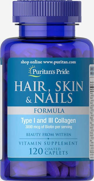 Imagen 1 de  PURITANS PRIDE HAIR, SKIN & NAILS FORMULA 120 TAPLETA