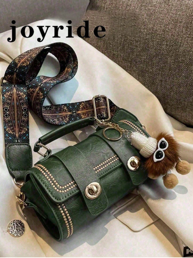 Imagen 1 de Bolso estilo vintage cilindrico Verde musgo 19x10cm