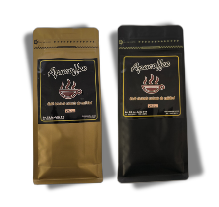 Imagen 1 de Apucoffe, Café molido tostado selecto de calidad, Presentación Black / Golden de 250 gr.