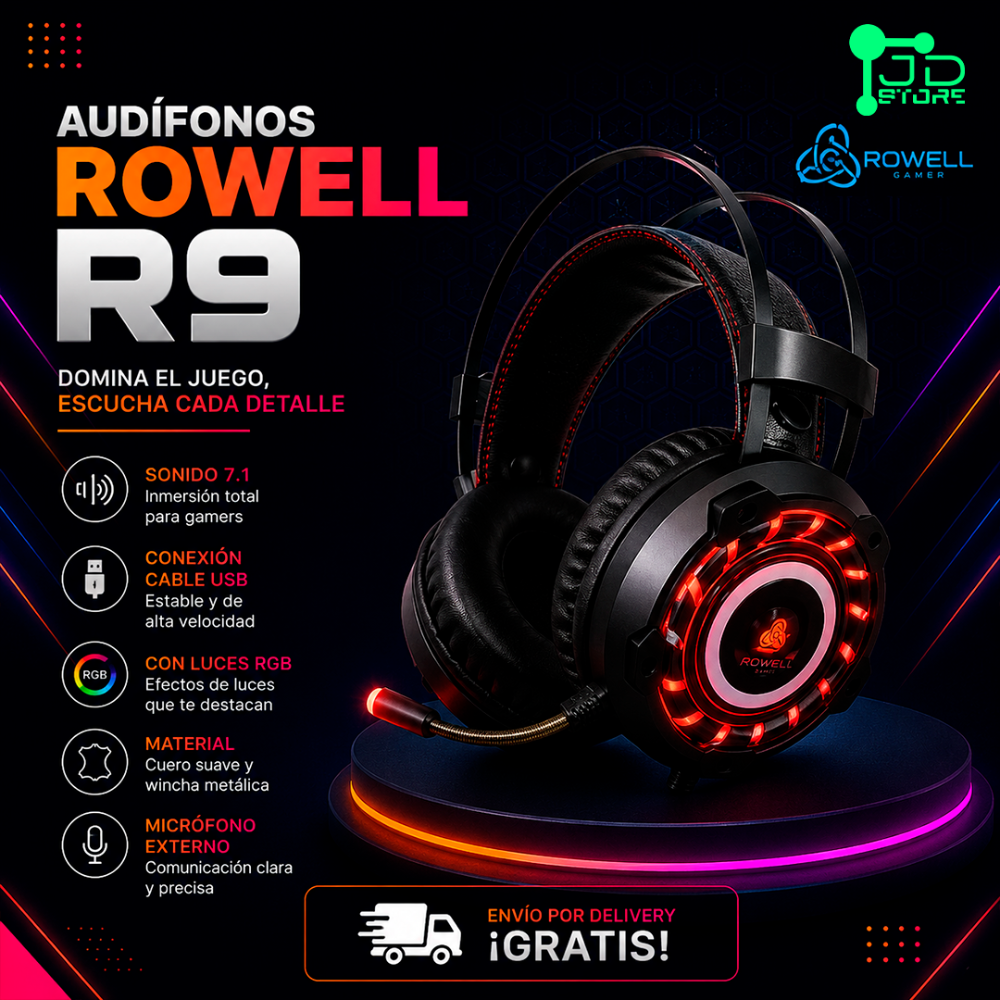 Imagen 1 de AUDIFONOS GAMER ROWELL R9