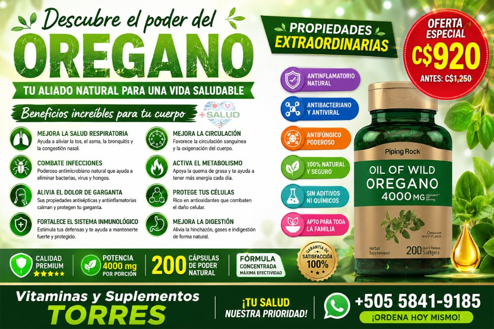 Imagen 1 de Aceite de Orégano 4000mg , 200 Soft Gel / PipingRock 