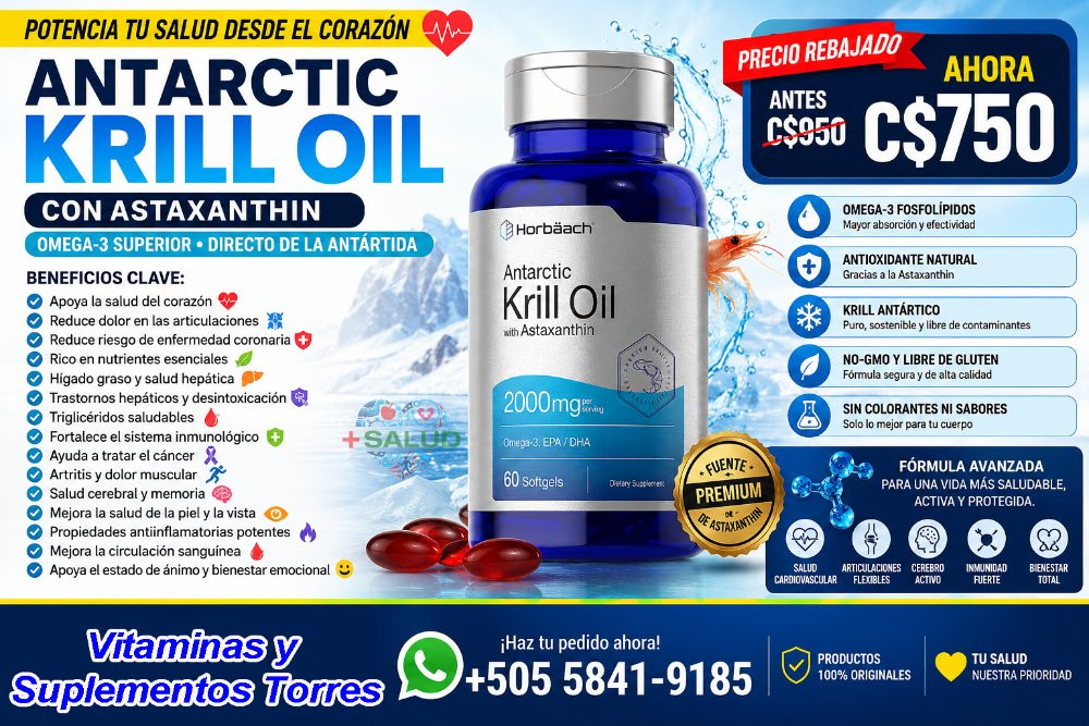 Imagen 1 de Aceite de Krill 2000mg Frasco de 60 Cápsulas Gel