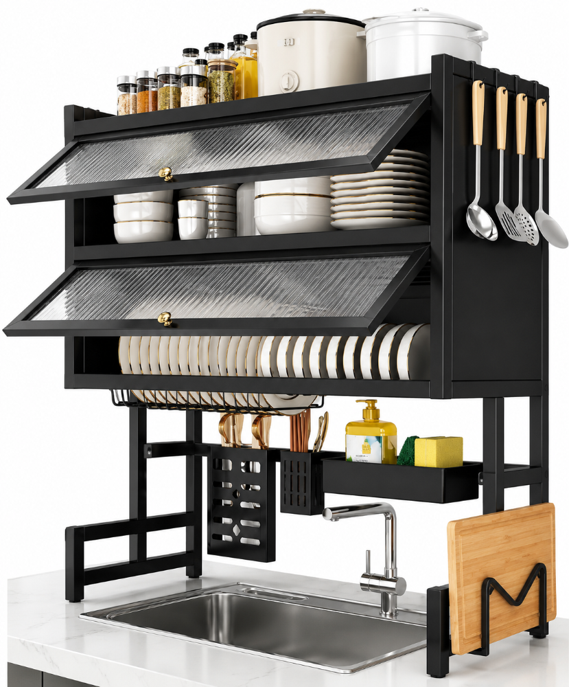 Imagen 1 de ESCURRIDOR DE PLATOS DOBLE TAPA 65CM