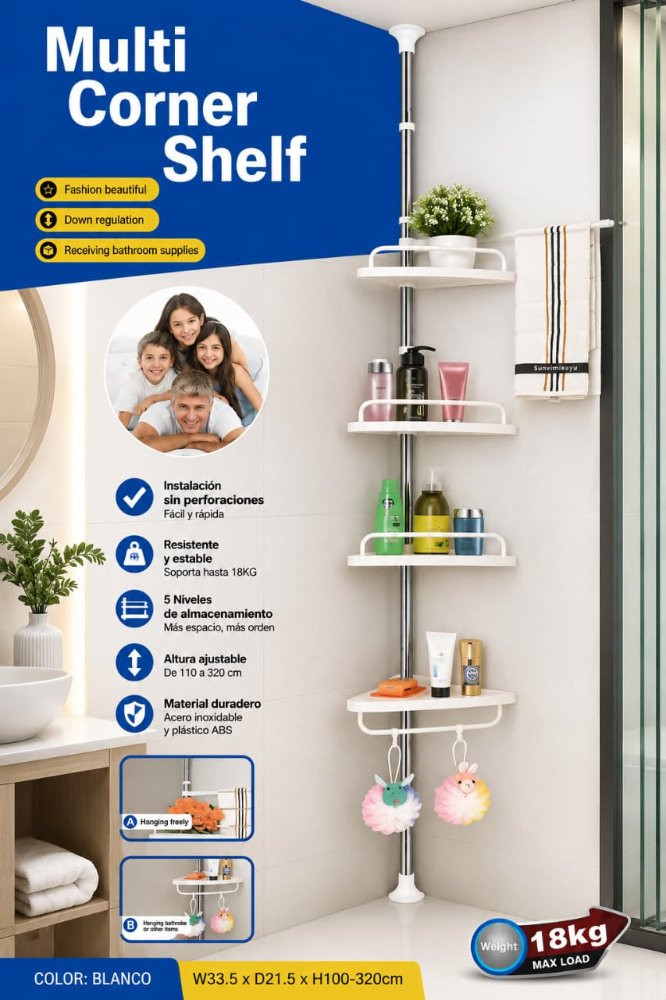 Imagen 1 de ORGANIZADOR DE BAÑO ESQUINERO