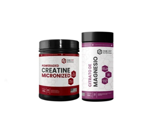 Imagen 1 de COMBO ONE FIT CITRATO DE MAGNESIO 150GR + CREATINA 200GR