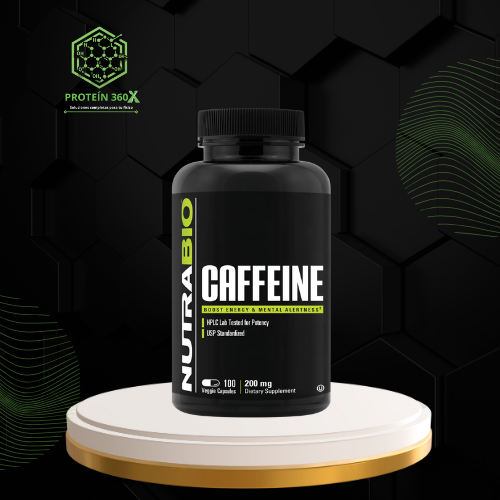 Imagen 1 de  cafeína NutraBio 100 caps 200mg 