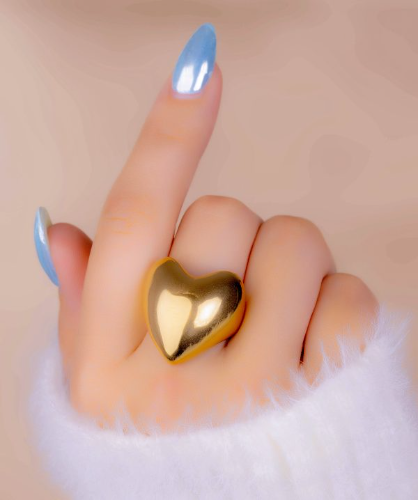 Imagen 1 de Anillo Corazón Liso Dorado Ref A1721