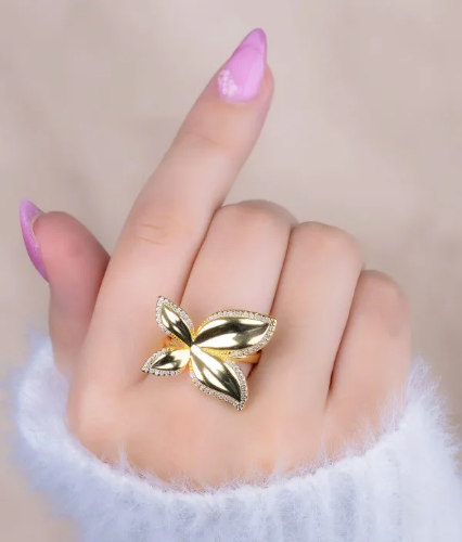 Imagen 1 de Anillo Dalia Dorado Ref A1822