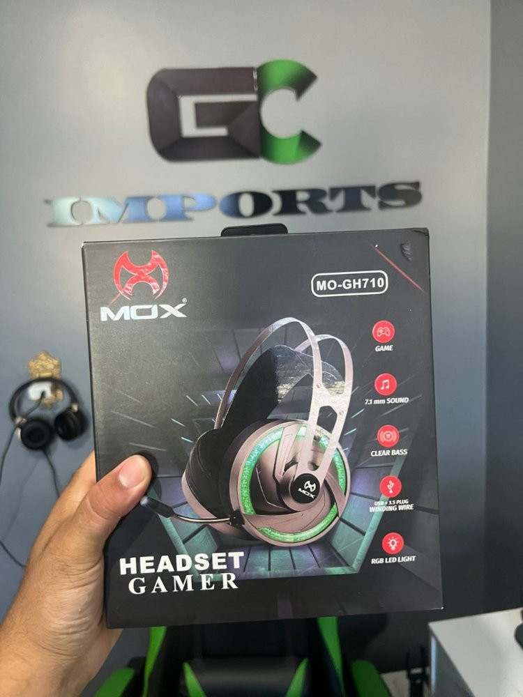 Imagem 1 de Headset Gamer MOX MO-GH710 – RGB, Microfone, Som Estéreo