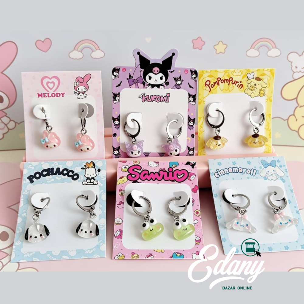 Imagen 1 de ARETES SANRIO CON ARGOLLA DE ACERO