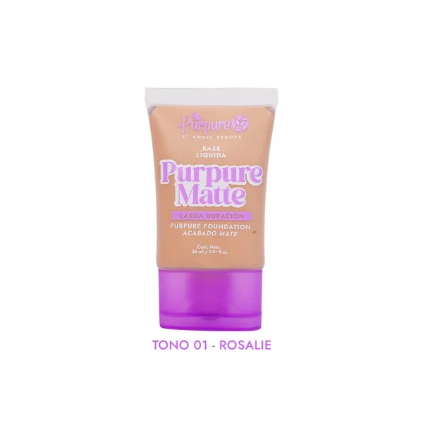 Imagen 1 de Base Liquida Mate Tono 01 Rosalie - Purpure 
