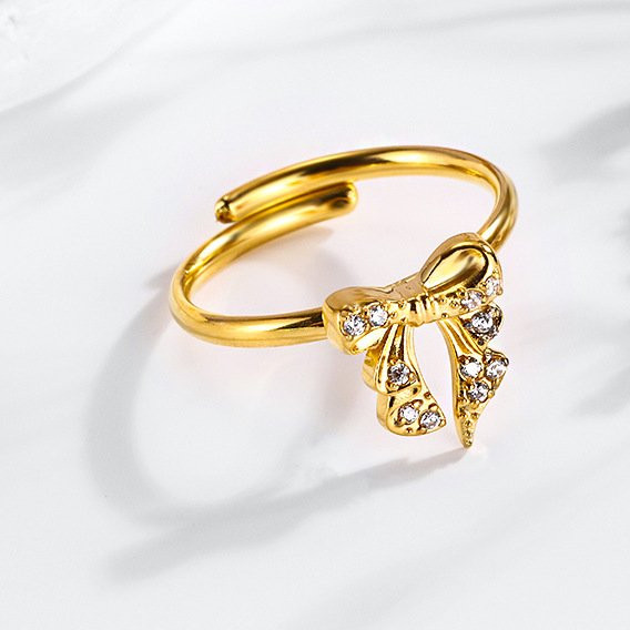 Imagen 1 de Anillo dorado de acero lazo