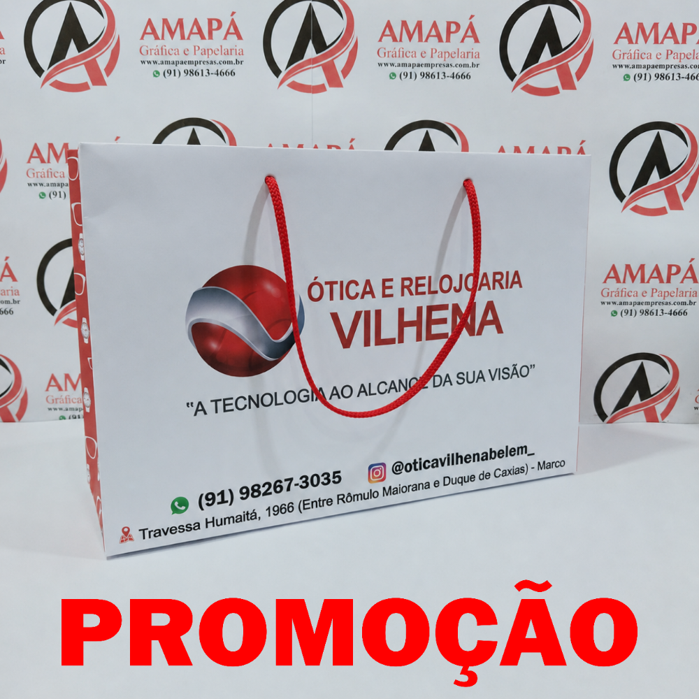 Imagem 1 de Sacola (24x14cm) - Papel SEM brilho - Alça Cordão - Promoção