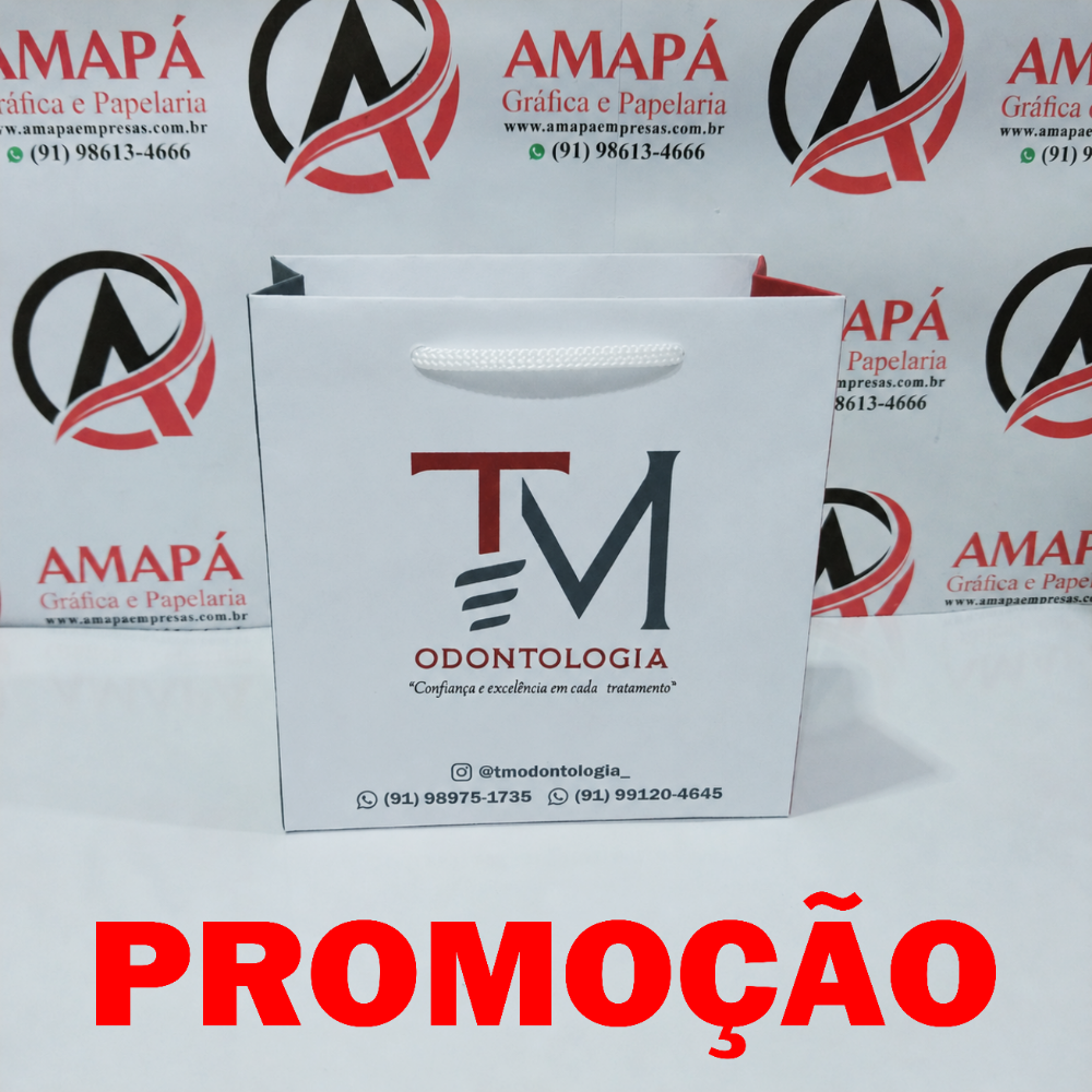 Imagem 1 de Sacola (10x10cm) - Papel SEM brilho - Alça Cordão - Promoção