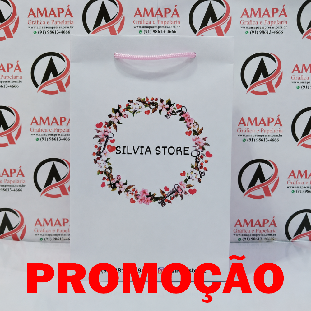 Imagem 1 de Sacola (10x14cm) - Papel SEM brilho - Alça Cordão - Promoção