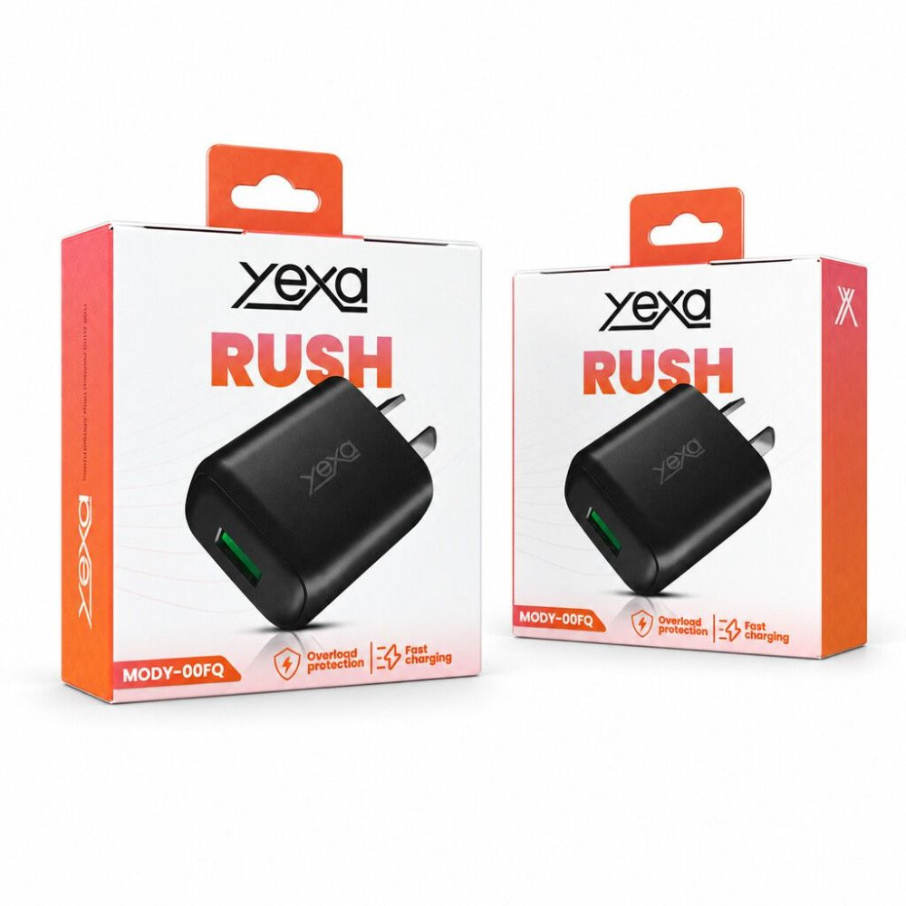 Imagen 1 de ADAPTADOR-CARGADOR 220V 4.8A RUSH 1USB MODY-00FQ – YEXA – NEGRO