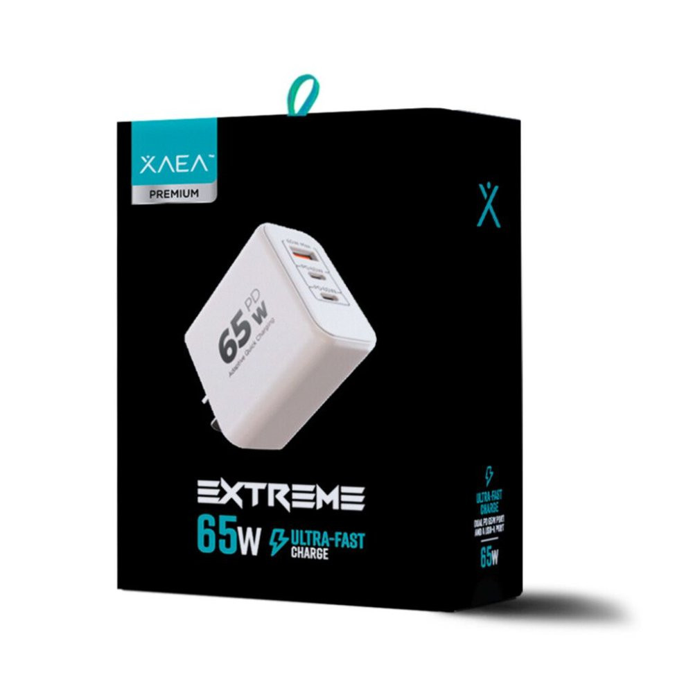 Imagen 1 de ADAPTADOR-CARGADOR 220V MODX-616 EXTREME – 6,2A – 1USB + 2TC – XAEA – BLANCO