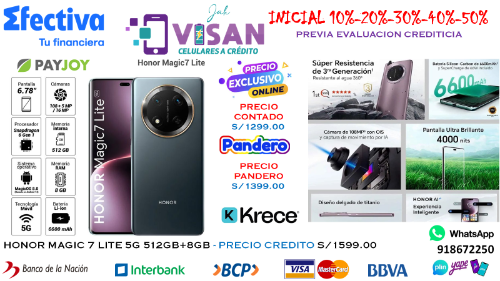 Imagen 1 de Honor Magic 7 Lite 5G 512GB*8GB