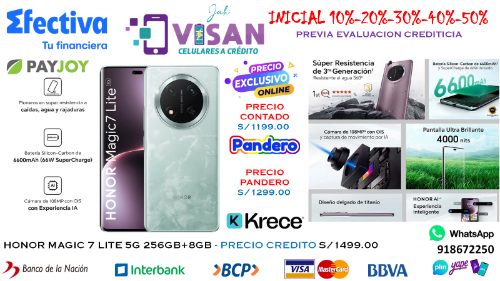 Imagen 1 de Honor Magic 7 Lite 5G 256GB*8GB