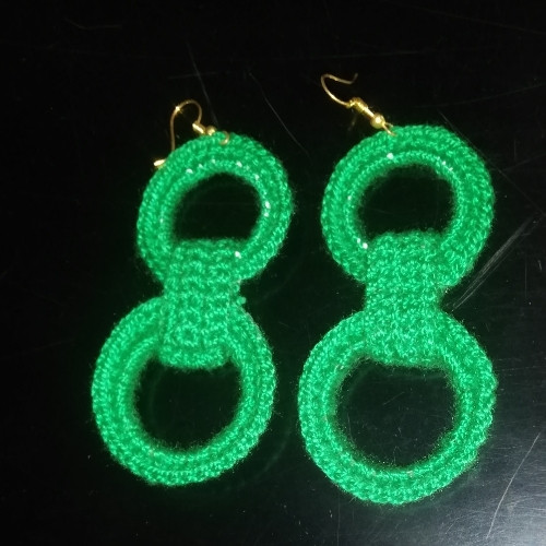 Imagen 1 de Aretes verdes doble aro