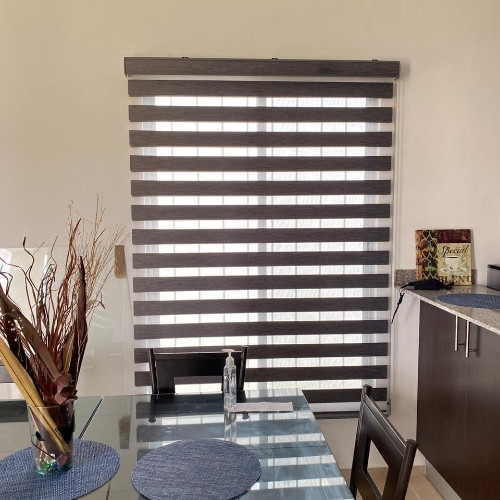 Imagen 1 de Ejemplo: Tela Sheer Elegance Black Out Habana - Gris