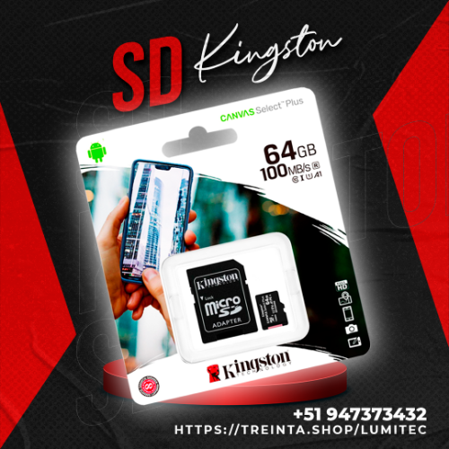 Imagen 1 de MEMORIA MICRO-SD KINGSTON , 64GB.
