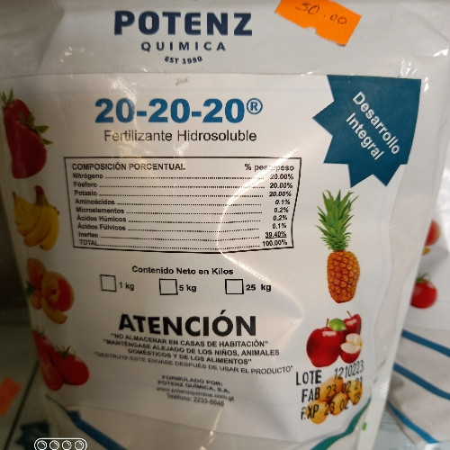 Imagen 1 de 20-20-20 Fertilizante hidrosoluble Crecimiento vegetativa 
