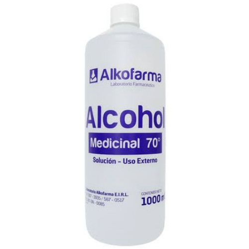Imagen 1 de Alcohol Líquido de 70⁰ (1000 ML) Sin Atomizador - Marca Alkofarma