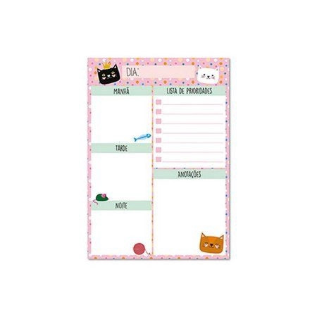 Imagem 1 de Bloco Planner Diário 60 folhas - Coleção Gatos