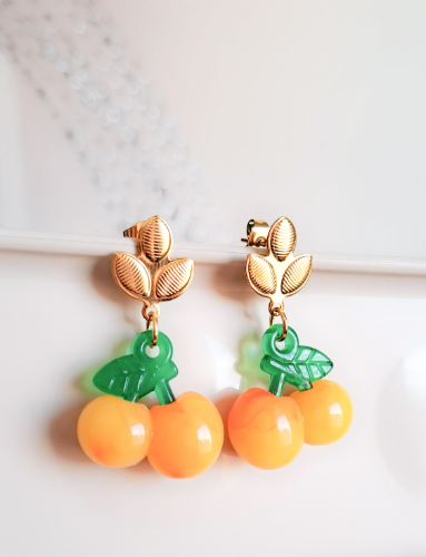 Imagen 1 de Aretes de Cerezas Amarillas