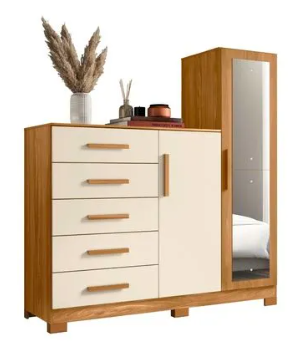 Imagen 1 de Armado de Comoda 5 Cajones 2 Puertas MDP Beige