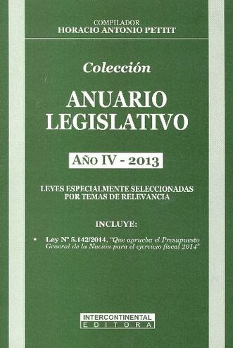 Imagen 1 de Anuario legislativo año IV - 2013