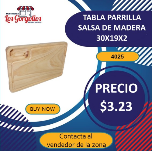 Imagen 1 de 4025 - TABLA PARRILLA SALSA DE MADERA 30X19X2