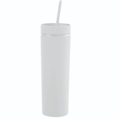 Imagen 1 de ***SKINNY PLASTICO DOBLE PARED WHITE 16 ONZ
