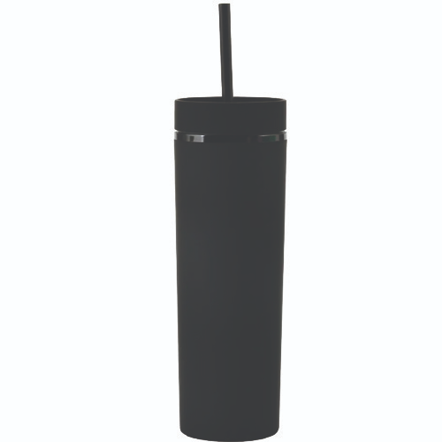 Imagen 1 de ***SKINNY PLASTICO DOBLE PARED BLACK 16 ONZ