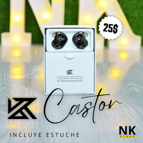 Imagen 1 de Audífonos In-Ear KZ Castor con Micrófono, Ajuste de Graves y Agudos  Estuche de Regalo
