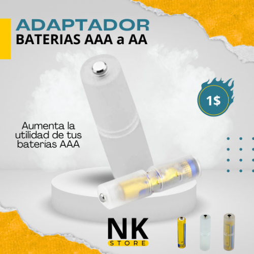 Imagen 1 de ADAPTADOR CONVERTIDOR DE BATERIAS AAA a AA